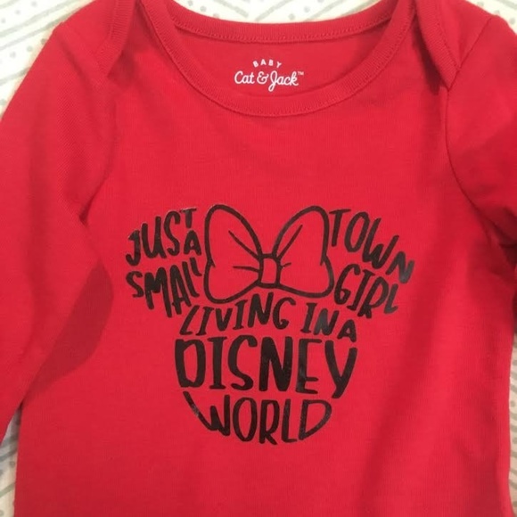 Cat & Jack (onsie prior to Minnie Decal) Other - Living In A Disney World Onsie SIZE 3-6 MONTH